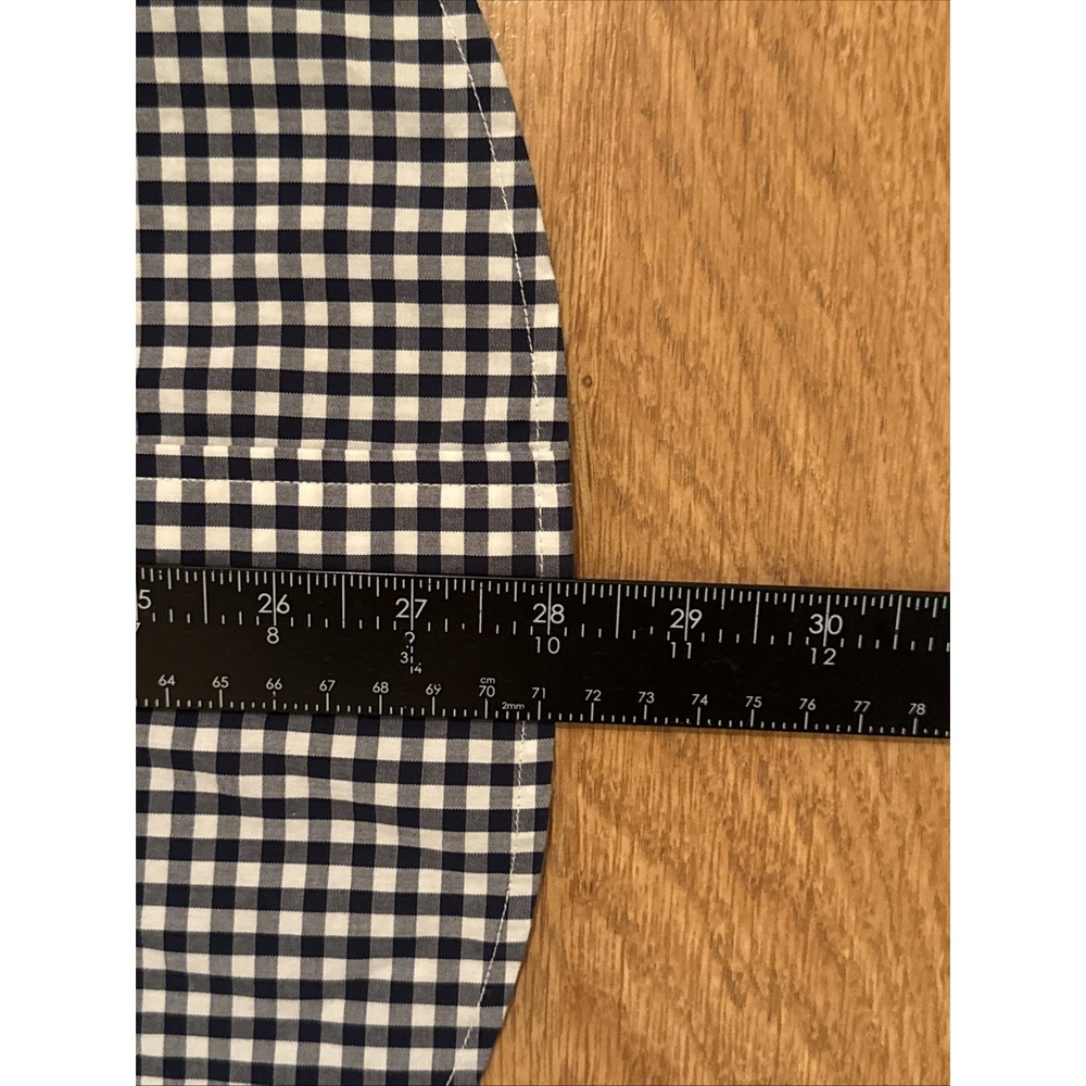 Abercrombie & Fitch Shirt Mens Small Blue/White Gingham Plaid Long Sleeve Preppy - Picture 4 of 8